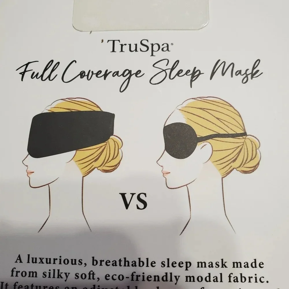 New TruSpa Full Coverage Sleep Mask Travel Meditation Ergonomic